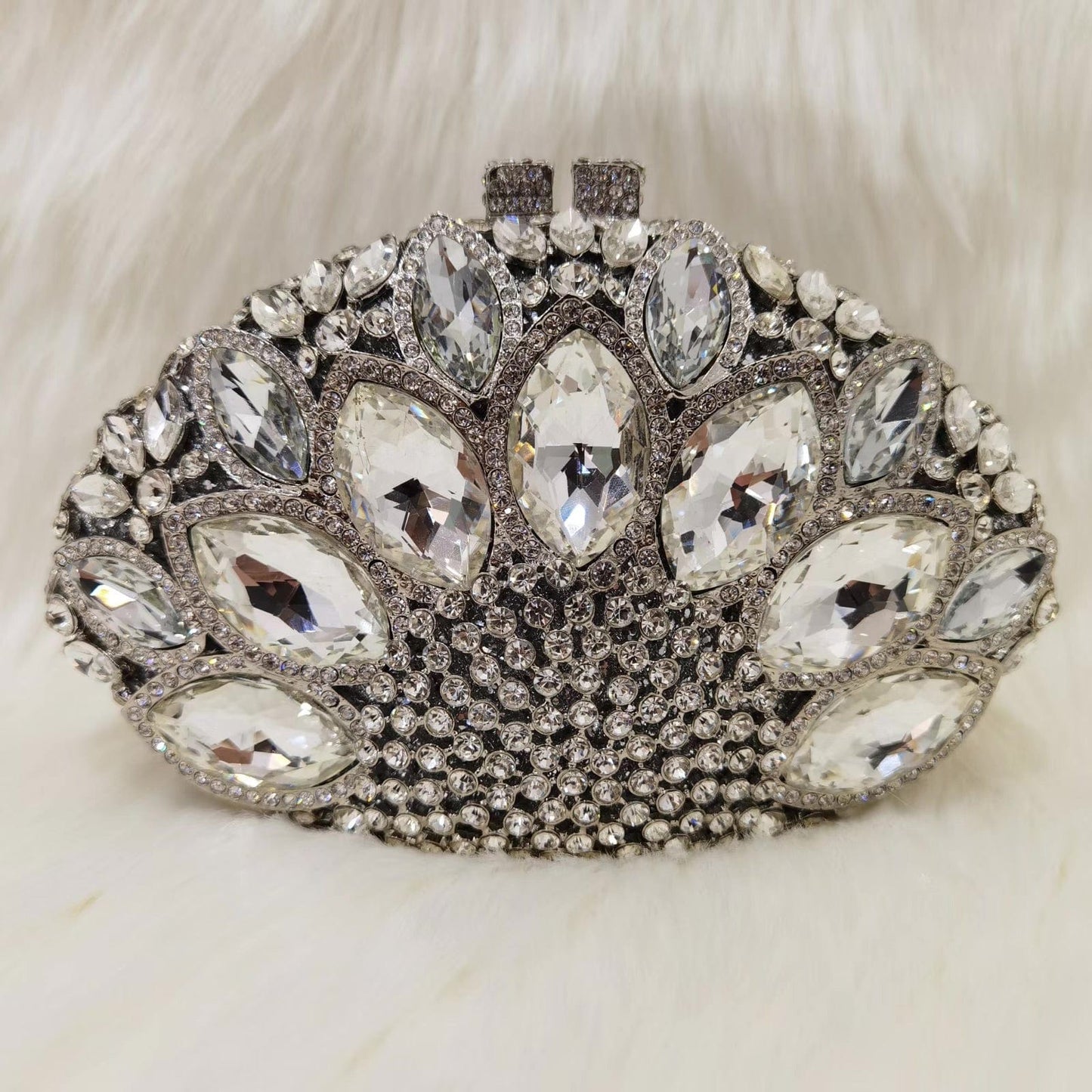 2023 New Design Women Cluth Ladies Crystal Evening Bags Two Side Bag Wedding Clutch Purse for Party