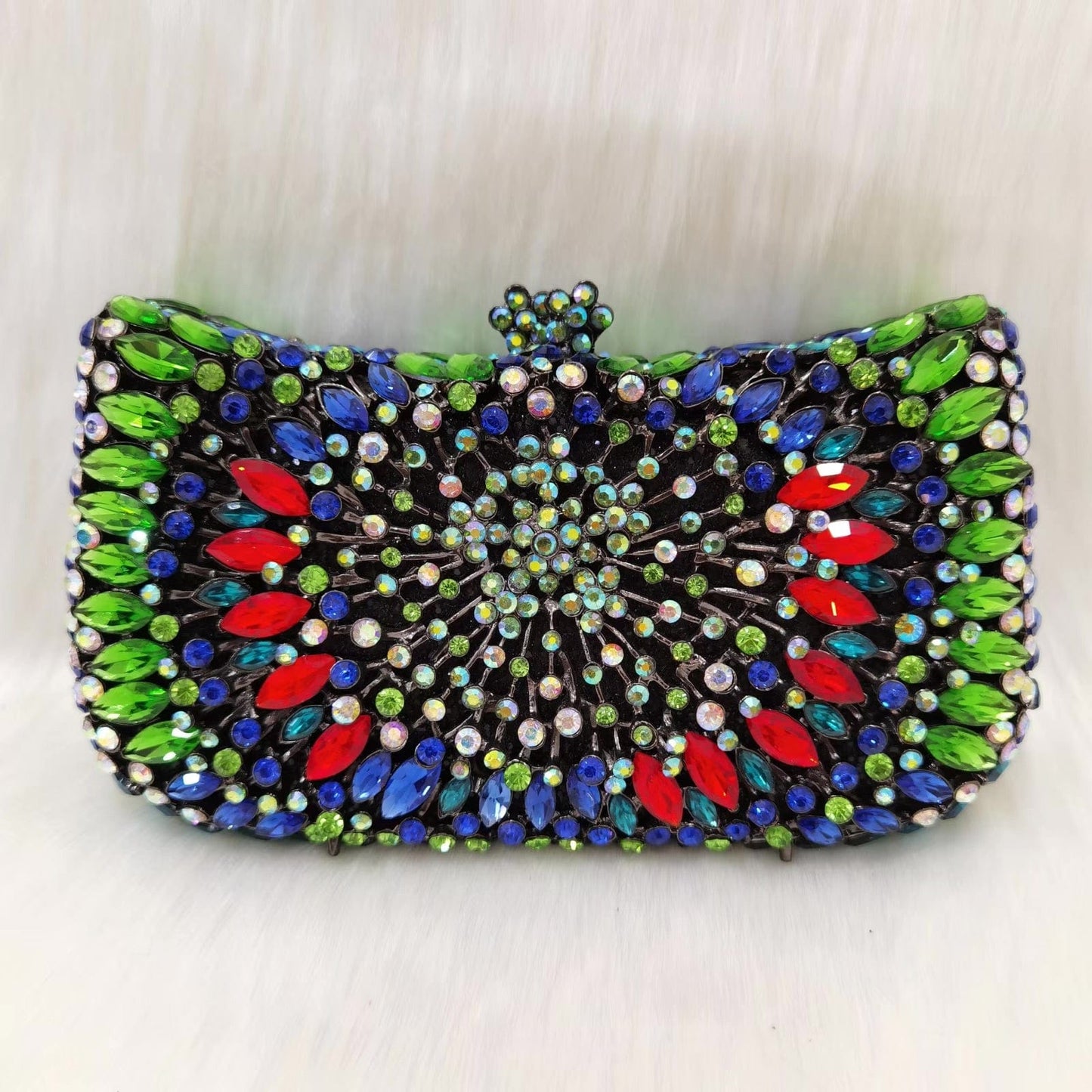 2023 New Design Women Cluth Ladies Crystal Evening Bags Two Side Bag Wedding Clutch Purse for Party