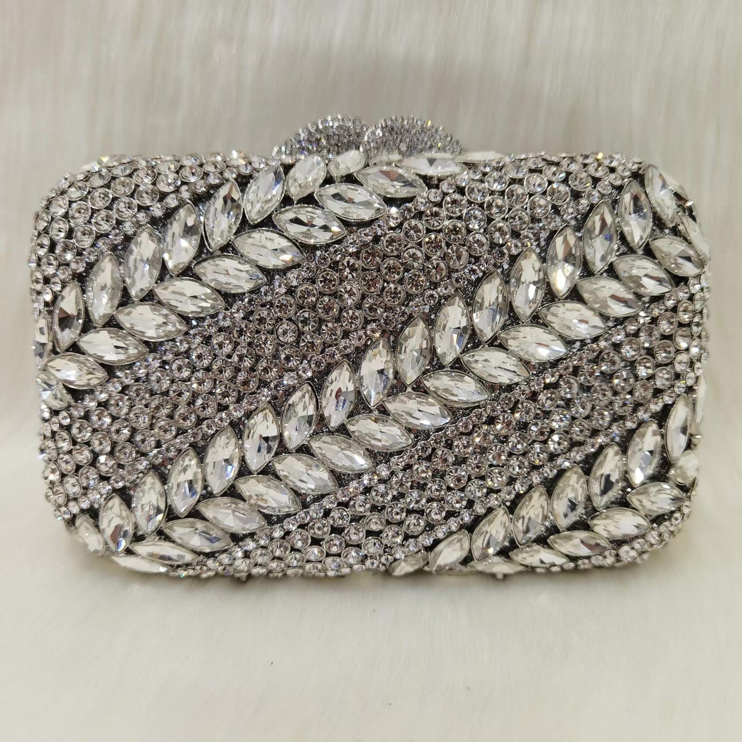 2023 New Design Women Cluth Ladies Crystal Evening Bags Two Side Bag Wedding Clutch Purse for Party