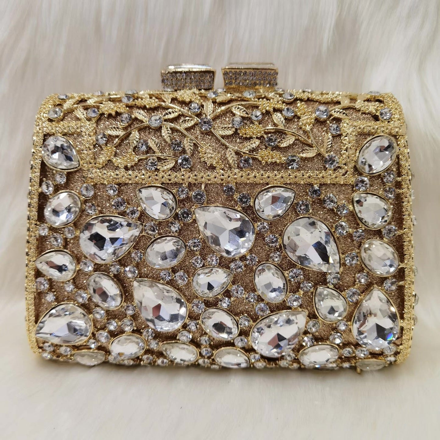 2023 New Design Women Cluth Ladies Crystal Evening Bags Two Side Bag Wedding Clutch Purse for Party