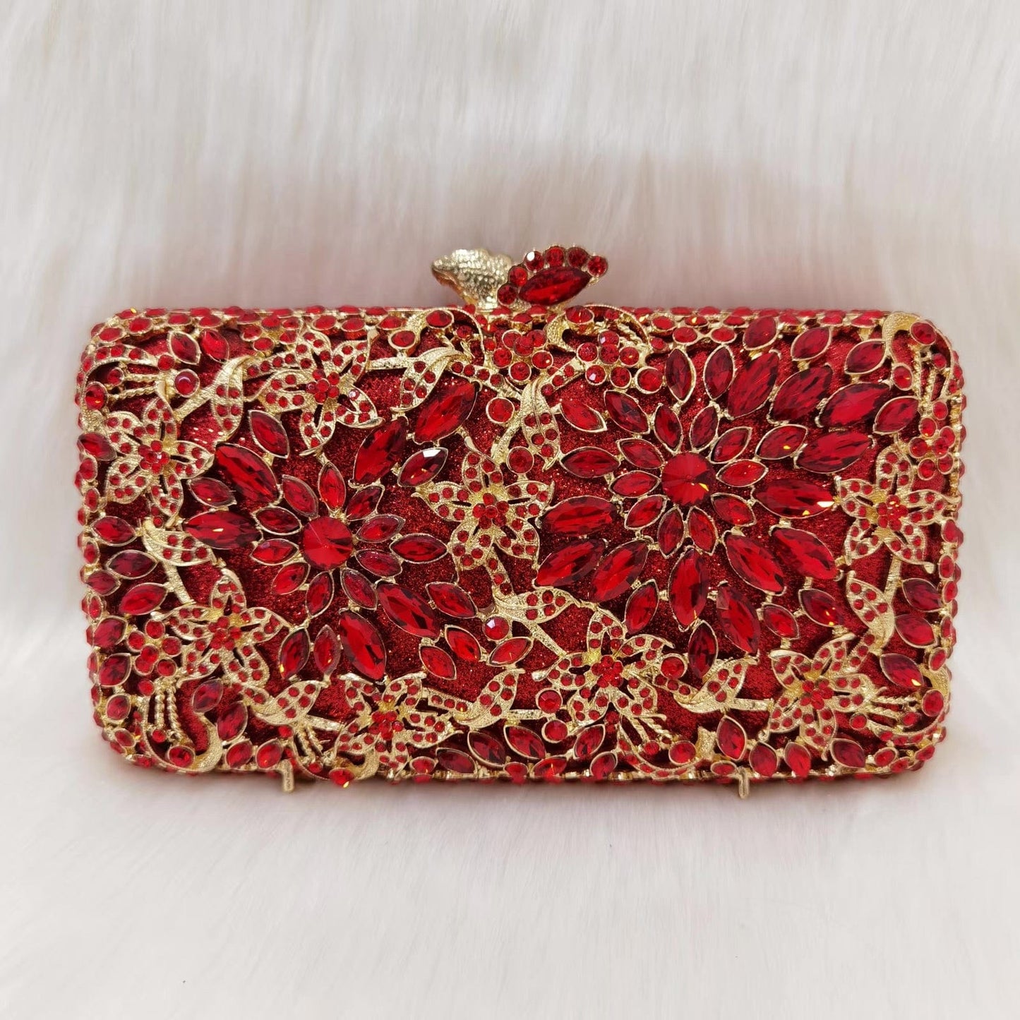 2023 New Design Women Cluth Ladies Crystal Evening Bags Two Side Bag Wedding Clutch Purse for Party