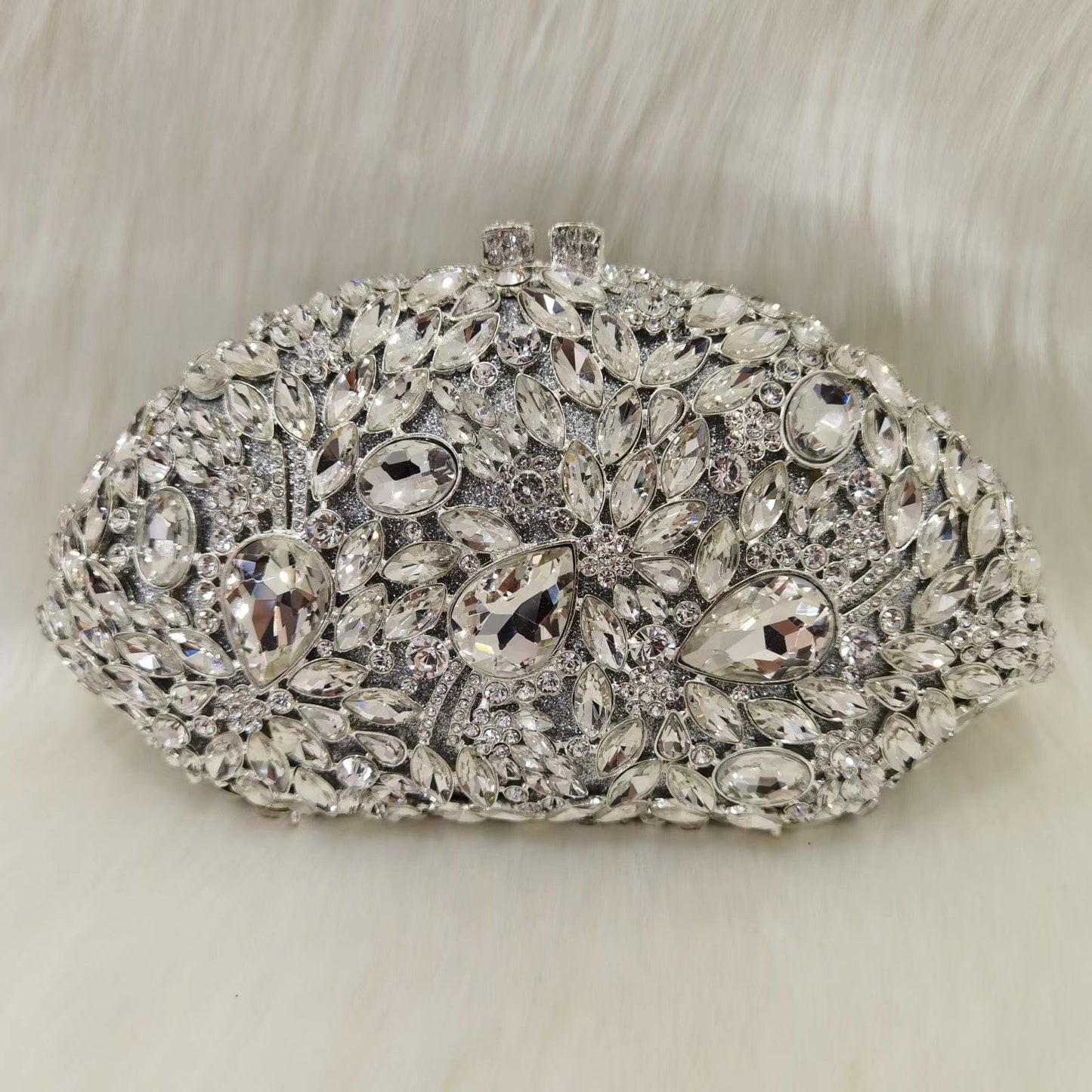 2023 New Design Women Cluth Ladies Crystal Evening Bags Two Side Bag Wedding Clutch Purse for Party