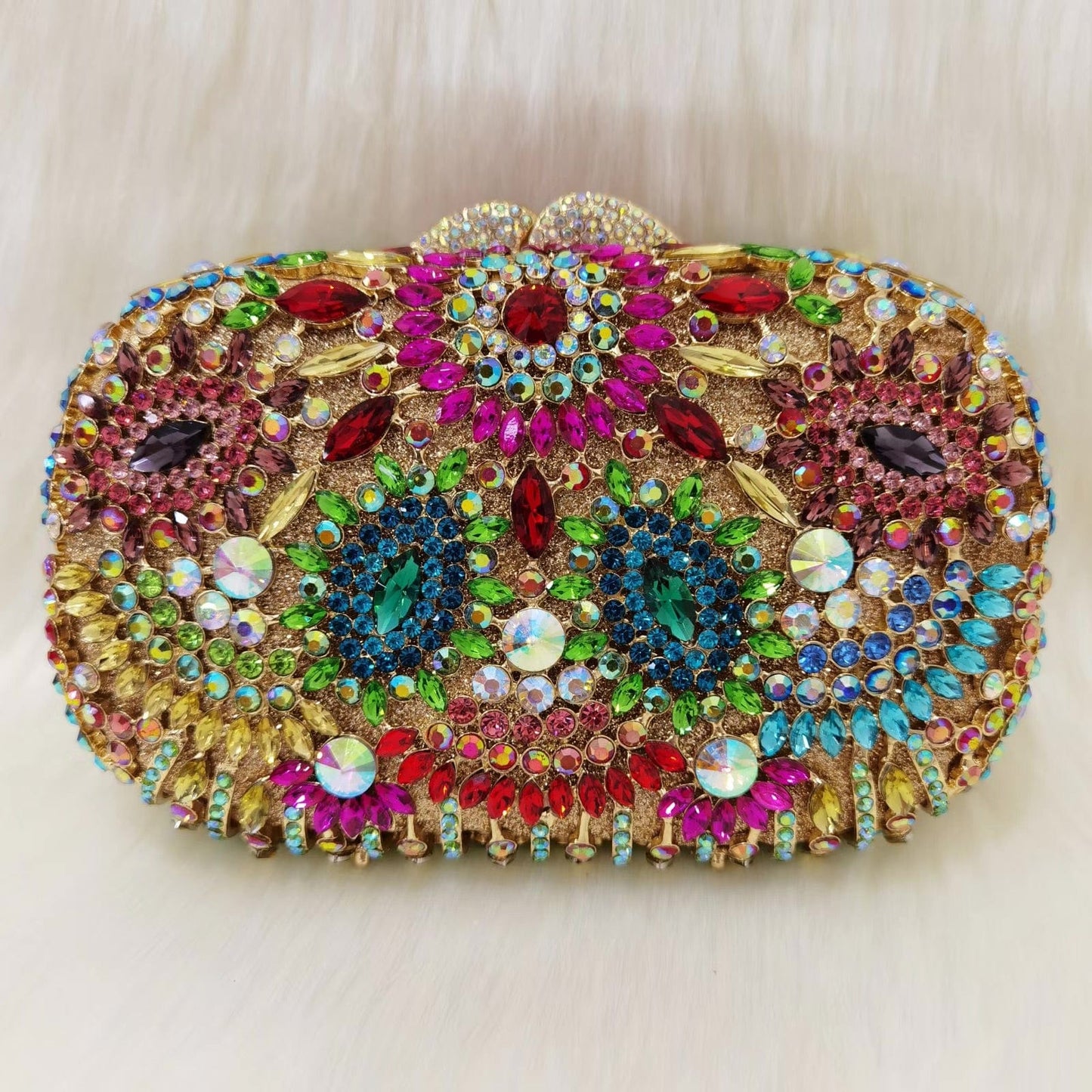 2023 New Design Women Cluth Ladies Crystal Evening Bags Two Side Bag Wedding Clutch Purse for Party
