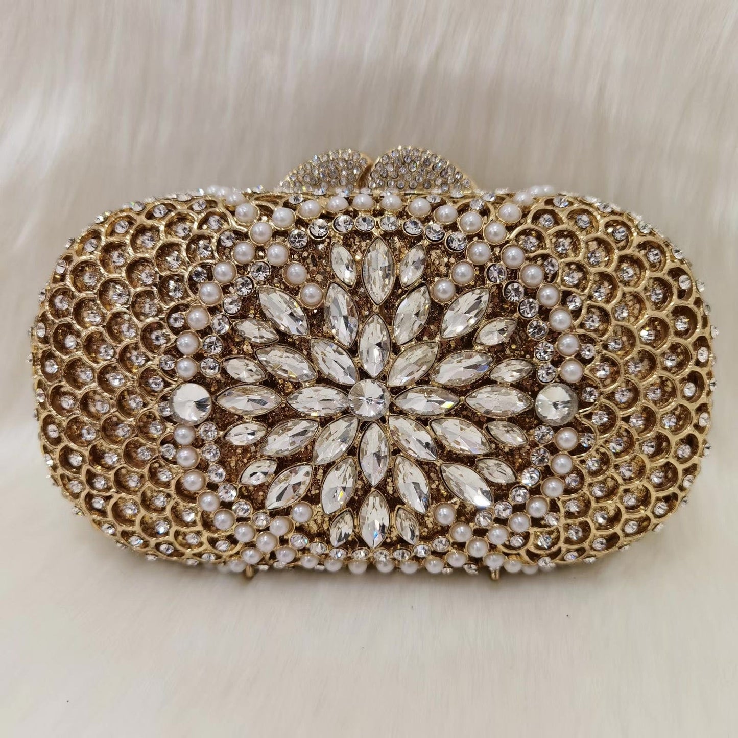 2023 New Design Women Cluth Ladies Crystal Evening Bags Two Side Bag Wedding Clutch Purse for Party