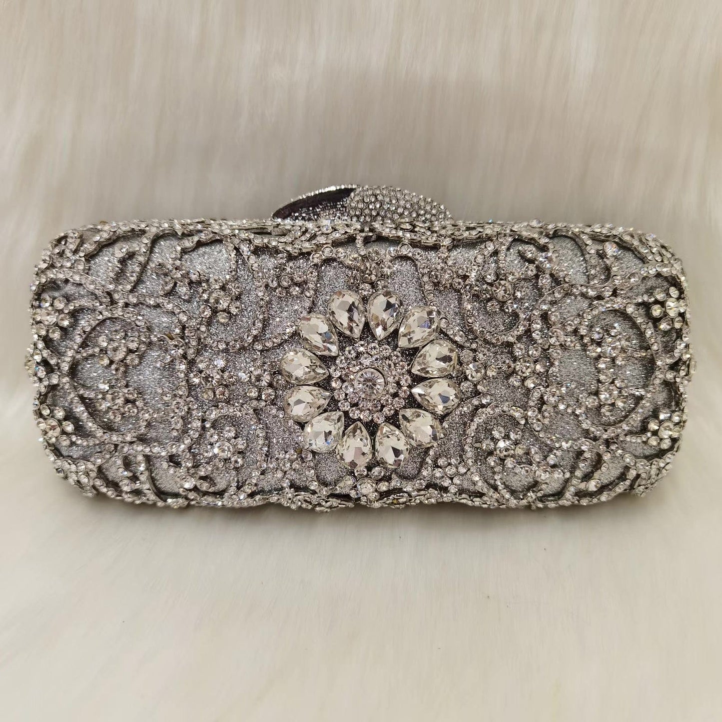 2023 New Design Women Cluth Ladies Crystal Evening Bags Two Side Bag Wedding Clutch Purse for Party