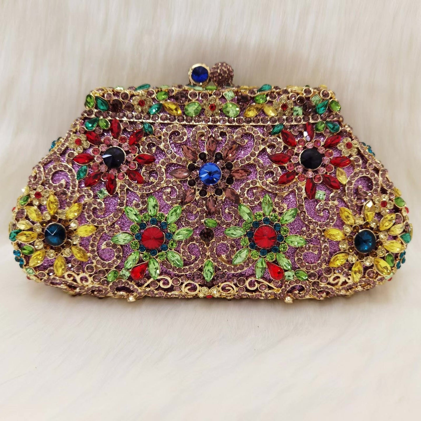 2023 New Design Women Cluth Ladies Crystal Evening Bags Two Side Bag Wedding Clutch Purse for Party