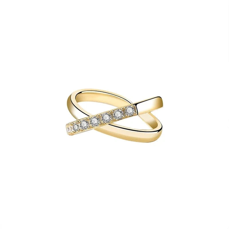 2023 NEW designer 925 silver adjustable ring jewelry 18k gold plated sterling silver cross wedding rings for women