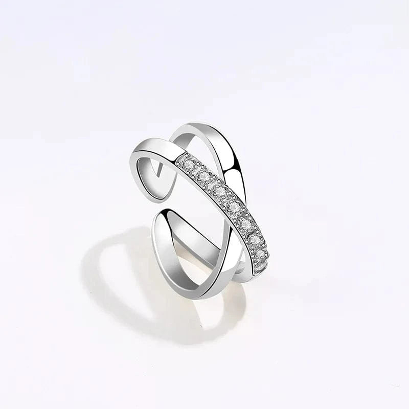 2023 NEW designer 925 silver adjustable ring jewelry 18k gold plated sterling silver cross wedding rings for women