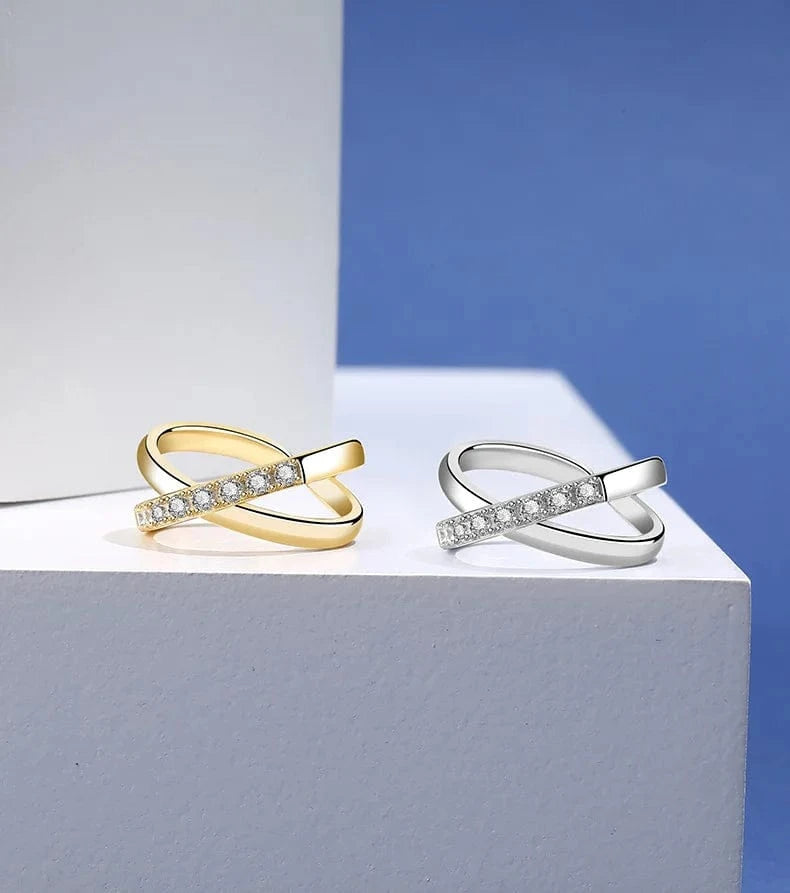 2023 NEW designer 925 silver adjustable ring jewelry 18k gold plated sterling silver cross wedding rings for women