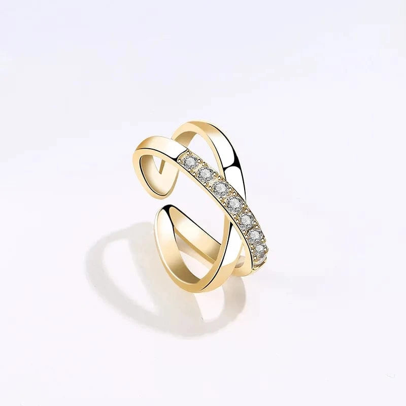 2023 NEW designer 925 silver adjustable ring jewelry 18k gold plated sterling silver cross wedding rings for women
