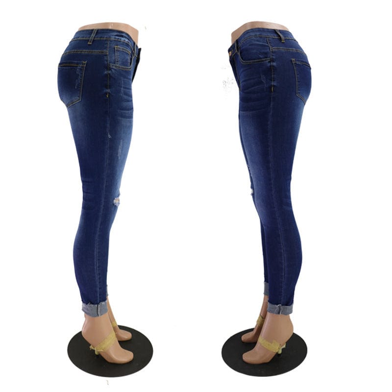 2023 New Spring Women Jeans Pants Thermal Denim Jeggings Slim Fit Mid Rise Butt Lifter Stretch Wholesale Women Pencil Jeans