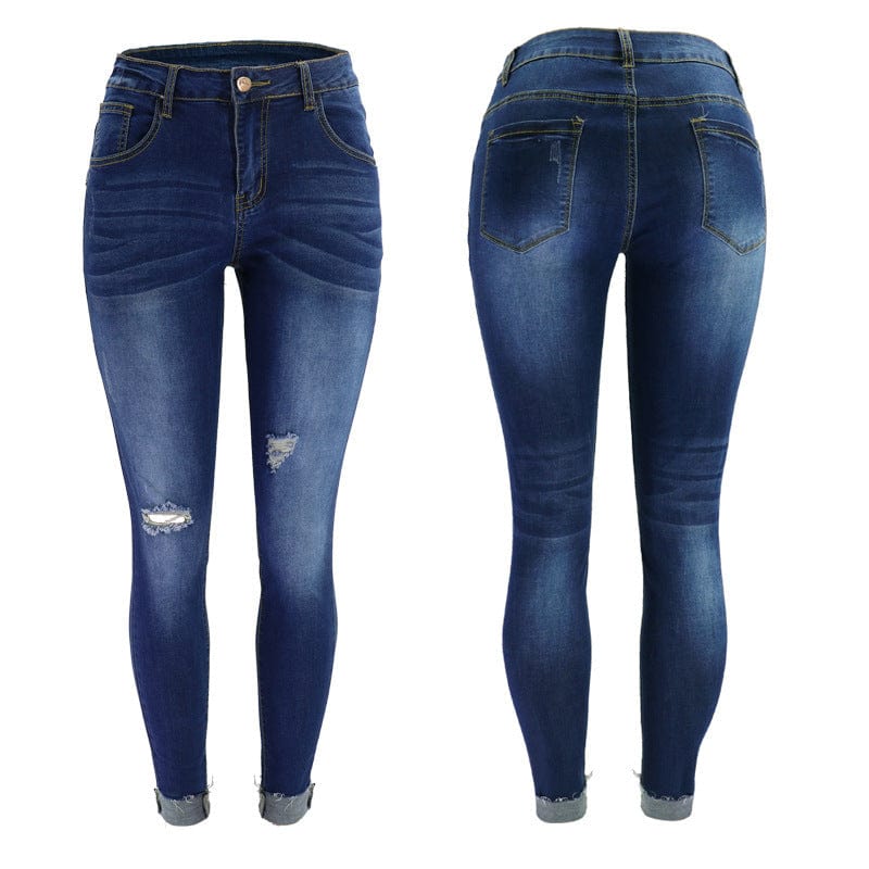 2023 New Spring Women Jeans Pants Thermal Denim Jeggings Slim Fit Mid Rise Butt Lifter Stretch Wholesale Women Pencil Jeans