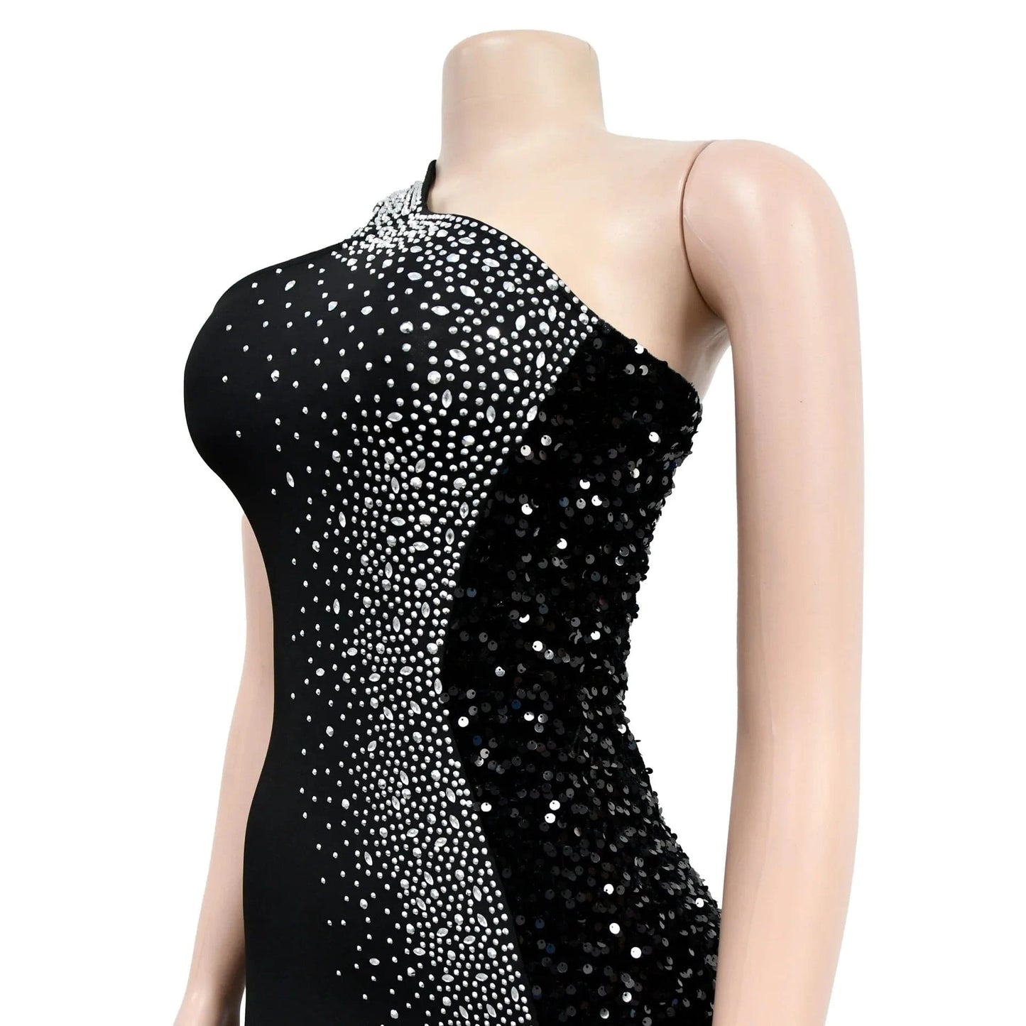 2023 Sparkly Women'S Rhinestone Long Club Party Dresses Mesh See Through Sexy Backless Evening Elegant Party Dress