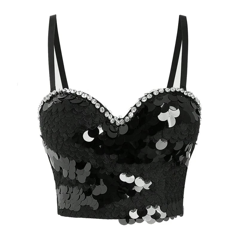 2023 Women Sexy Outwear Night Club Corset Top Rhinestone Crop Tops Bustier Bustier Spaghetti Strap Performance Clothing