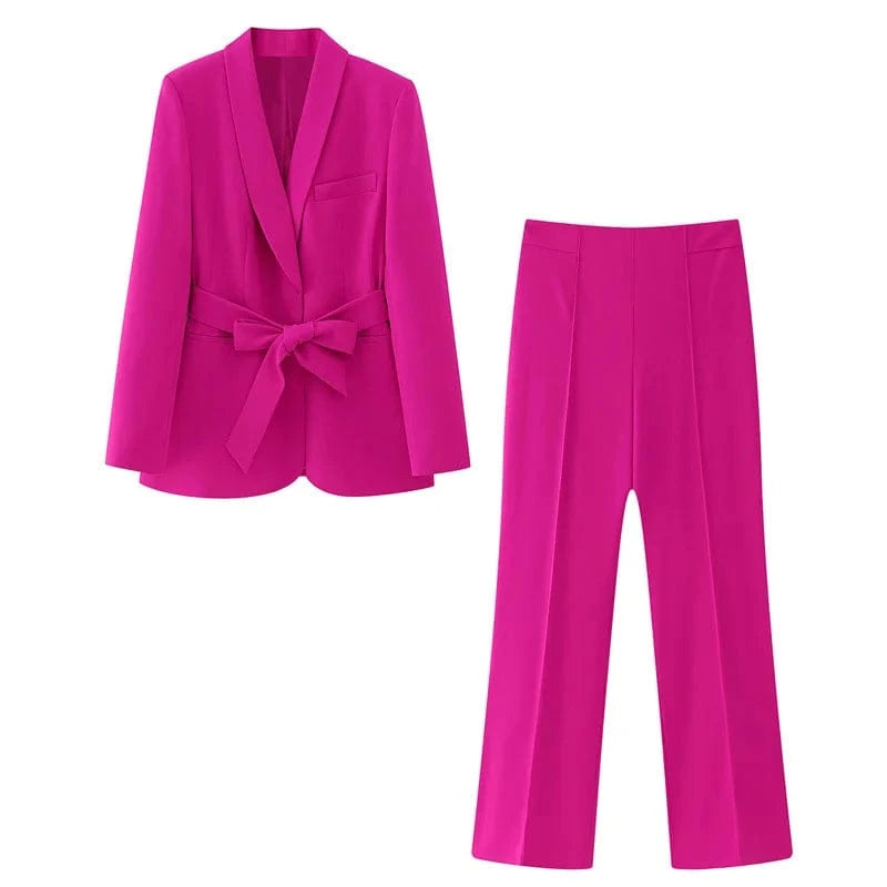 2023 Women Spring Pant Suits 2 pieces sets Casual Blazers Coats and Trousers Female Elegant Street Two Suit Clothing