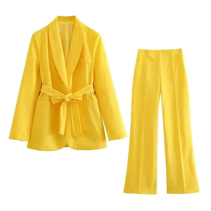 2023 Women Spring Pant Suits 2 pieces sets Casual Blazers Coats and Trousers Female Elegant Street Two Suit Clothing