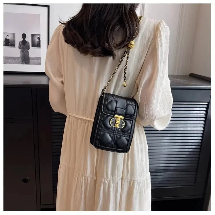 2024 Flap Crossbody Bags Women Mini PU Leather Shoulder Purses and Handbags for Girls Ladies Phone Quilted Puff Designer Bag