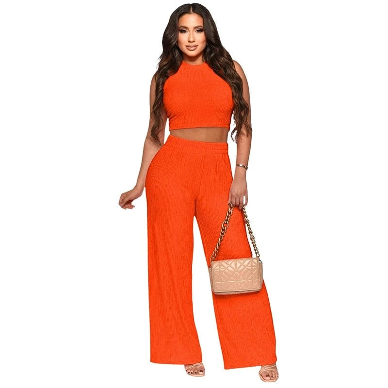 2024 luxury modest rib knitted loungewear pant 2 piece lounge set women sweater knit 2pcs two piece pink knit set women clothing