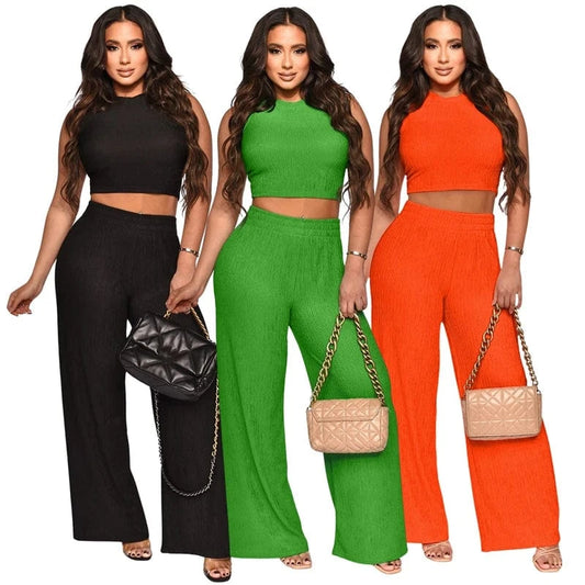 2024 luxury modest rib knitted loungewear pant 2 piece lounge set women sweater knit 2pcs two piece pink knit set women clothing