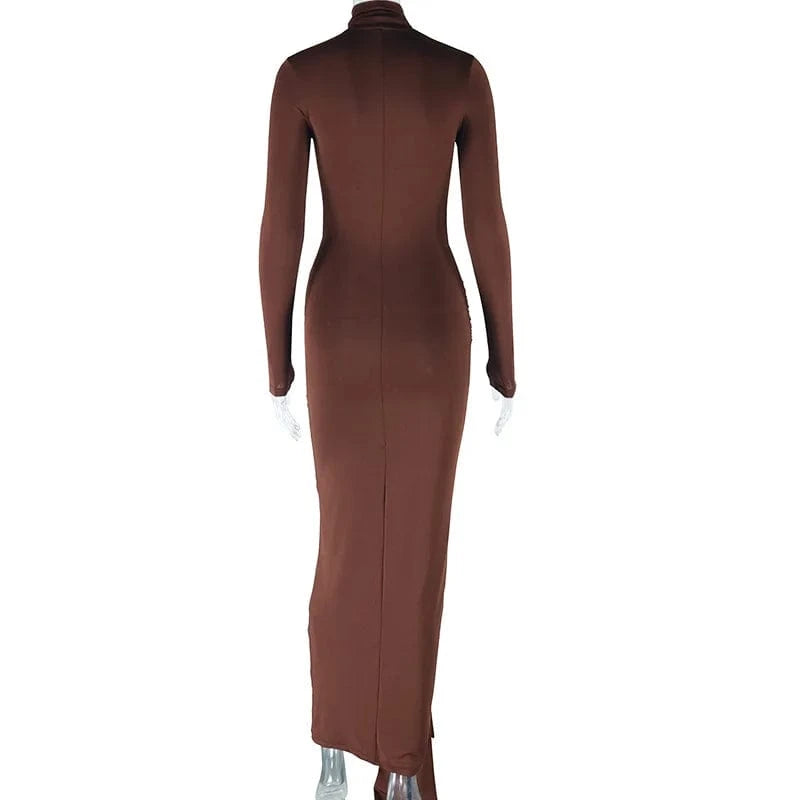 2024 New arrival unique clothing long sleeve bodycon bandage dress ladies party evening maxi long dresses women