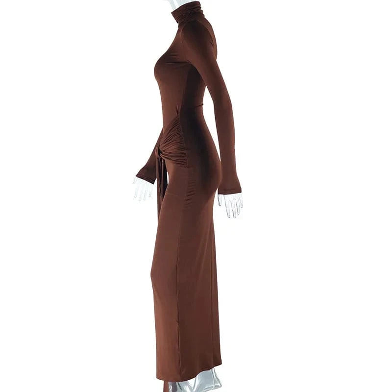 2024 New arrival unique clothing long sleeve bodycon bandage dress ladies party evening maxi long dresses women