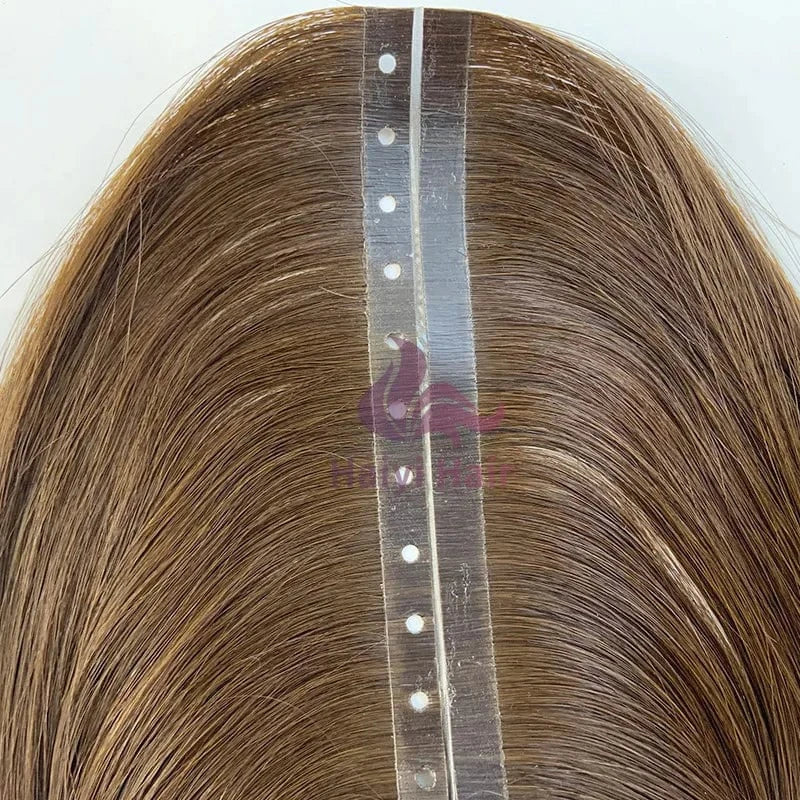 2024 New Trend Double Drawn Pu Seamless Weft Tape Skin Weft Hair Extensions Butterfly Holes Weft Hair