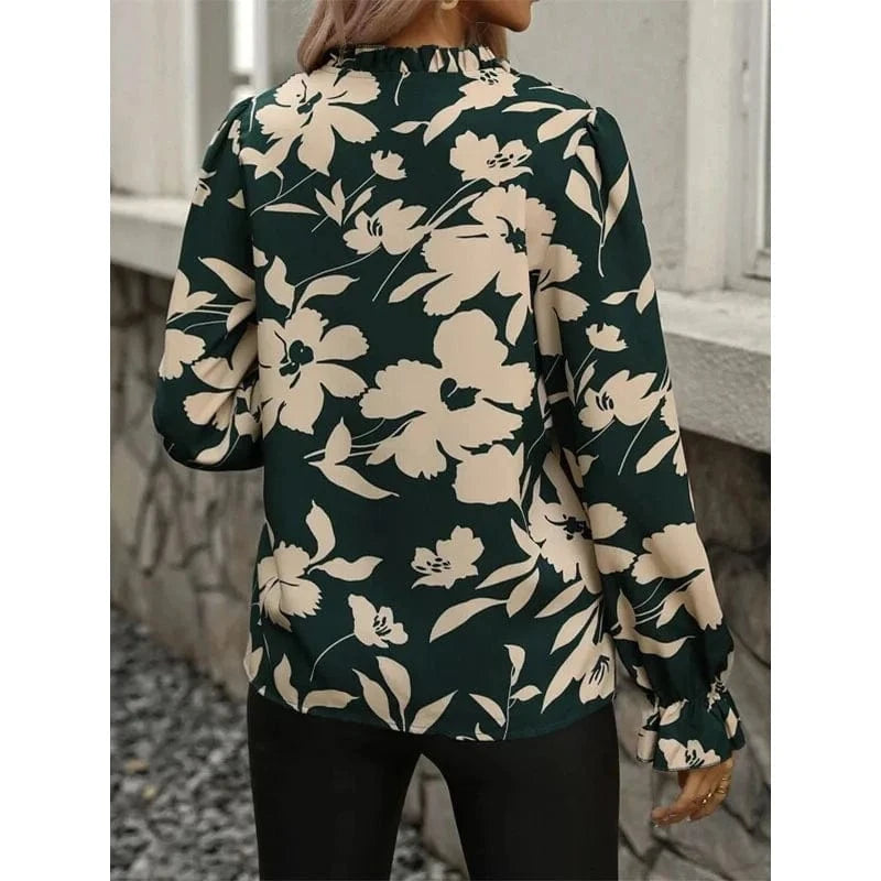 2024 New Women Lady Girls Long sleeve Shirt Pullover-wavy Collar Lace-up Spring Authmn Casual Daily Fashion Commuting Shirt