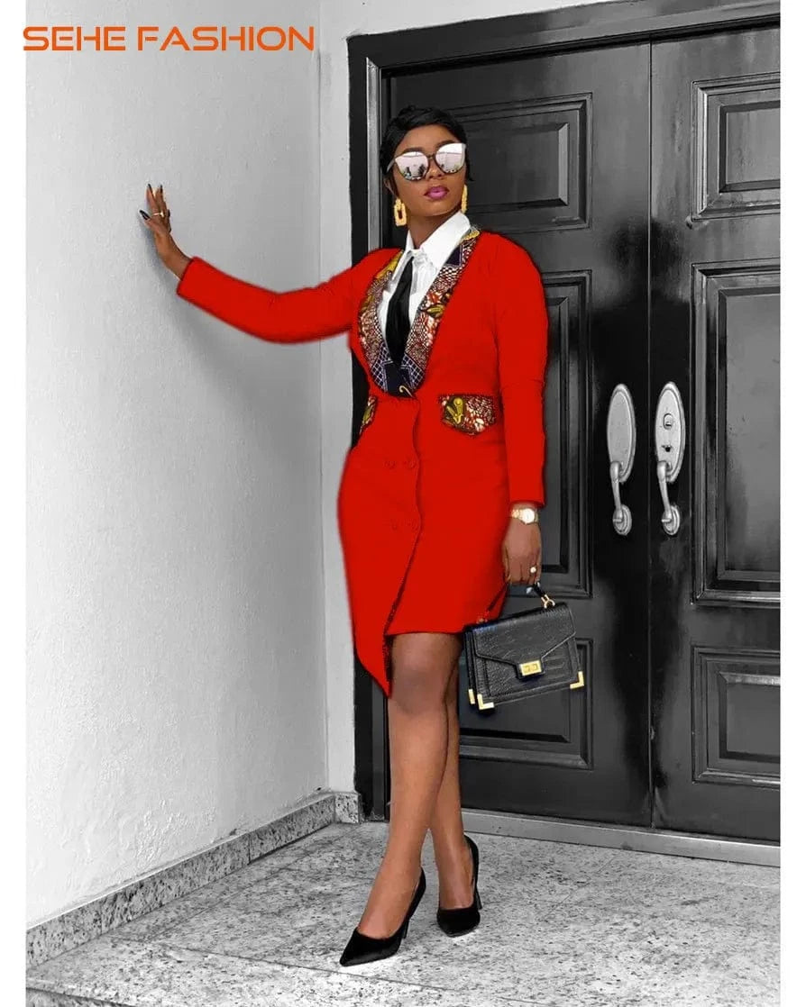 20411-MX25 office wear suits collar plus size dress ladies sehe fashion