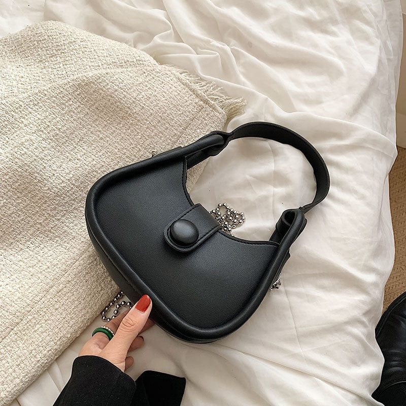 20cm*10cm*14cm / black New fashion handbag 2022 young ladies leather fashion design chain purse women handbags