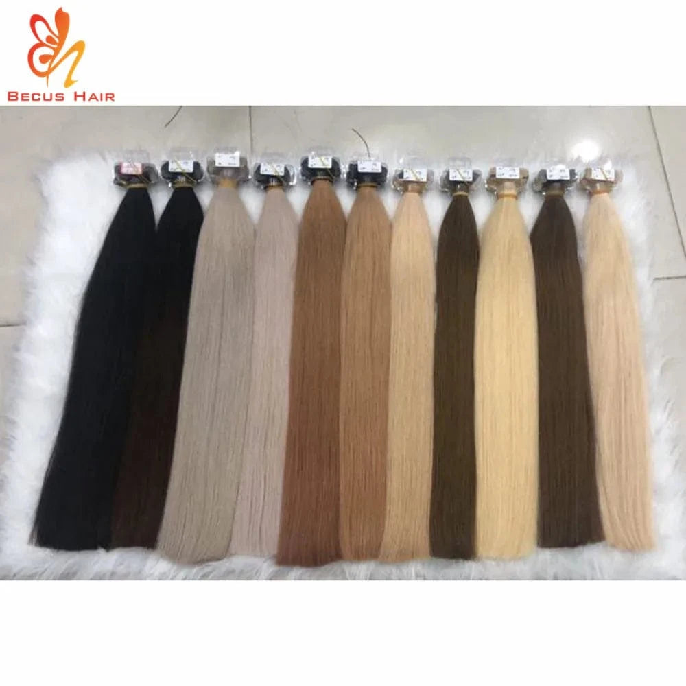 20inch Real Human cuticle vrigin remy hair tape human hair extensions for beautiful ladies