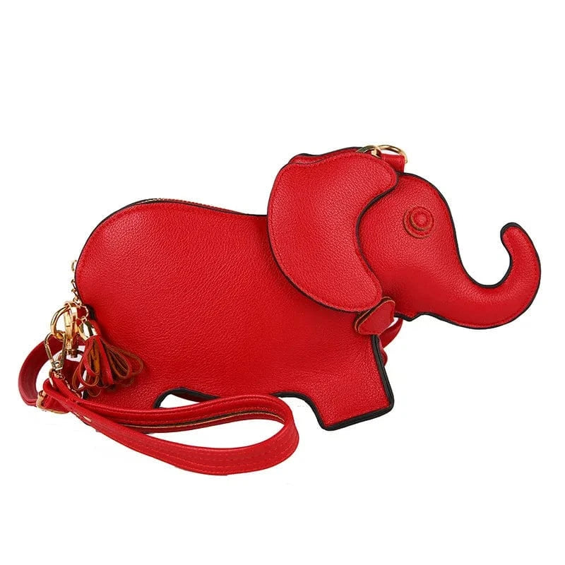 20x6x14cm / 46387 Pink Creative Fun Elephant Shape Bag Female New Cute Cartoon Shoulder Portable Handbag Personality Female Bag Geek Coin Purses