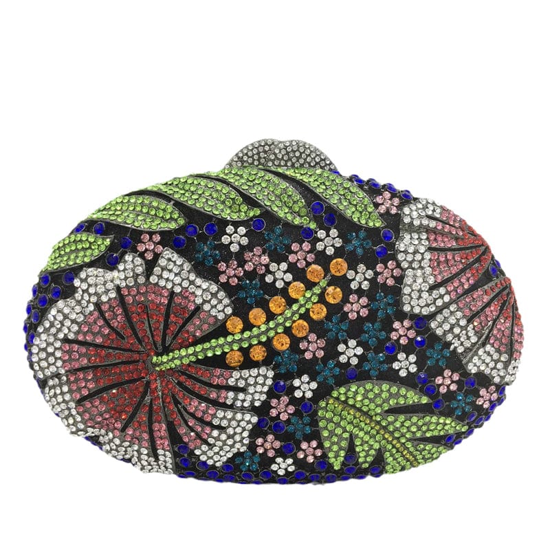 20X6X14CM / Multi Luxury Women Flower Clutch Evening Bags Ladies Wedding Party Dinner Purse Bridal Rhinestone Handbags Diamond Minaudiere