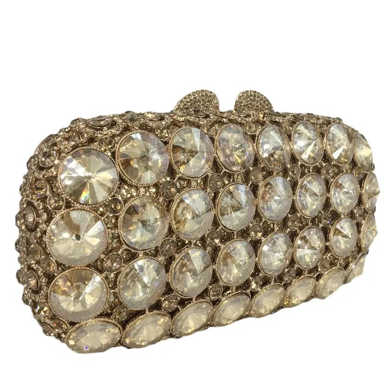 20X7X11CM / Gold Shinny Giant Diamond Women Evening Bags Wedding Bridal Crystal Clutches For Ladies Handbags Party Rhinestone Dinner Purse