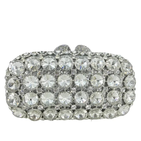 20X7X11CM / silver Shinny Giant Diamond Women Evening Bags Wedding Bridal Crystal Clutches For Ladies Handbags Party Rhinestone Dinner Purse