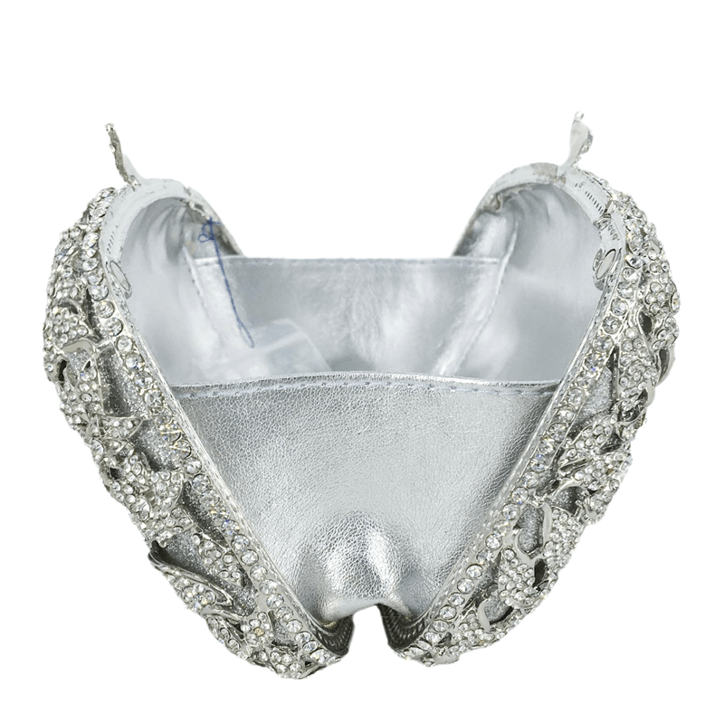 20X7X13CM / silver Wholesale Women Shinny Silver Evening Handbag Clutch Bags Bridal Rhinestone Handbags Party Cocktail Crystal Dress Purse