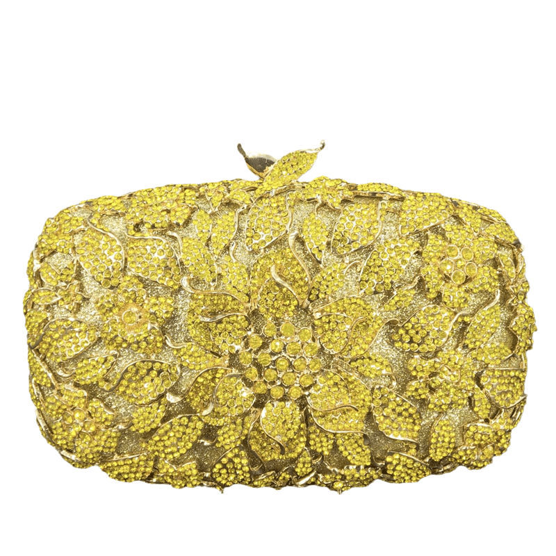 20X7X13CM / Yellow Expensive Shinny Luxury Full Ivory Clutch Evening Bag Crystal Rhinestone Clutches For Women Party Wedding Handbag