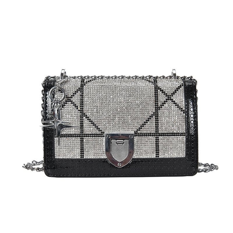 21*13*6 / black JANHE Fashion Bolsas Glitter Bling Bag Handbag Party Evening Clutch Shoulder Bag for Women
