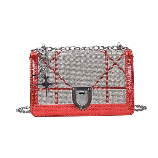 21*13*6 / Red JANHE Fashion Bolsas Glitter Bling Bag Handbag Party Evening Clutch Shoulder Bag for Women