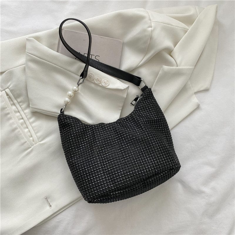 21cm*10cm*19.5cm / black New fashion Handbag 2022 Young Woman Luxury temperament bag Girl rivet diamond purse for women