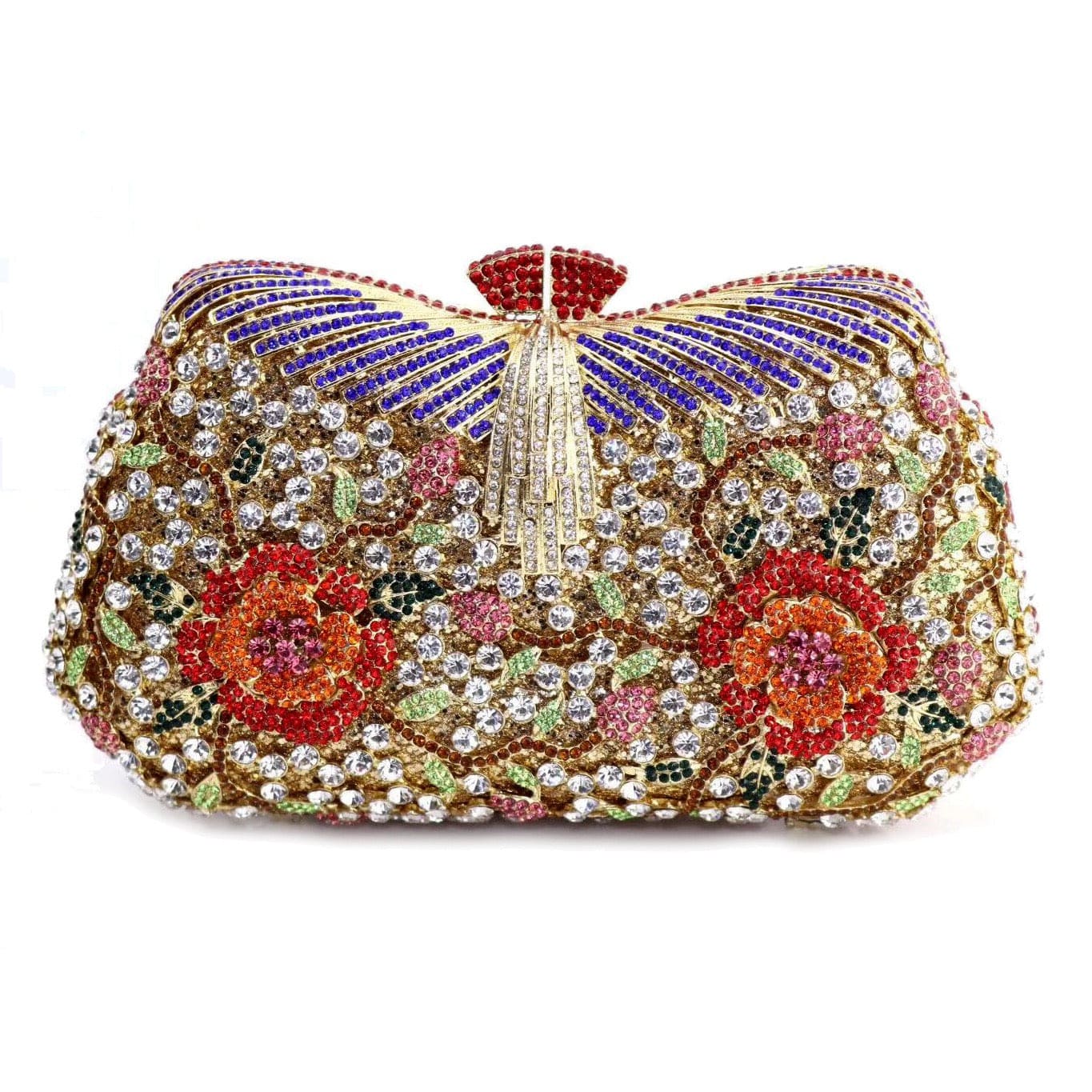 21X11.5X6CM / Multi 2 Wholesale Elegant Bling Women Crystal Clutch Purse Rhinestone Evening Bag Dress Party Wedding Diamond Handbag