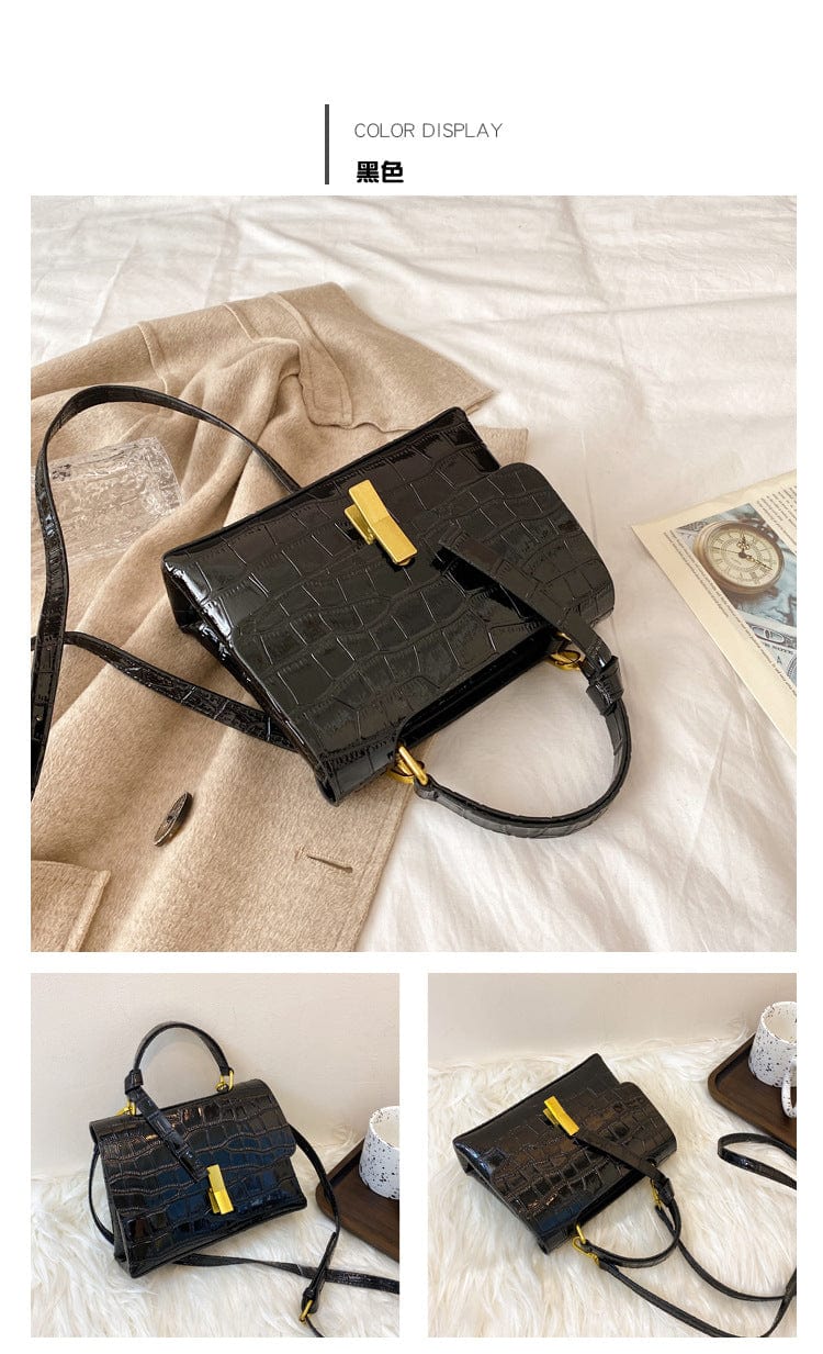 21x15x7.5cm / black Luxury Women Hand Bags Patent Leather Handbags Ladies Small Shoulder Crossbody Purses and Handbags for Women Bags
