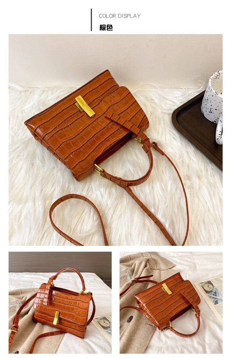 21x15x7.5cm / Brown Luxury Women Hand Bags Patent Leather Handbags Ladies Small Shoulder Crossbody Purses and Handbags for Women Bags