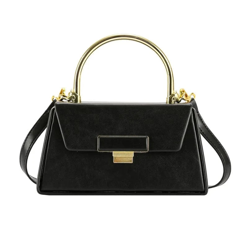 21x7x11cm / 9086 Black Women Crossbody Bags 2023 High Quality Clutch Female Purses Ladies Shoulder Messenger Bag New Fashion Metal Handle Handbags