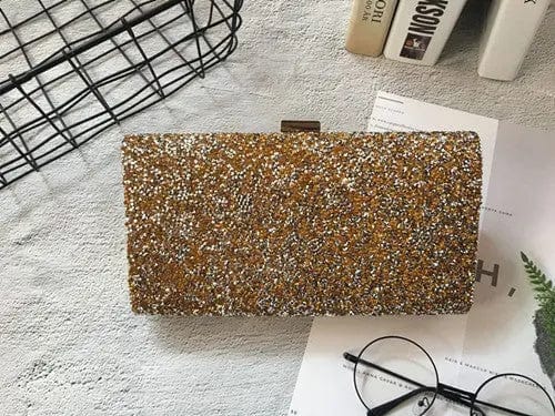 22*5*12cm / Golden 2022 European And American Fashion Full Diamond Crystal Evening Dress Ladies Banquet Dinner Clutch Bag Purse