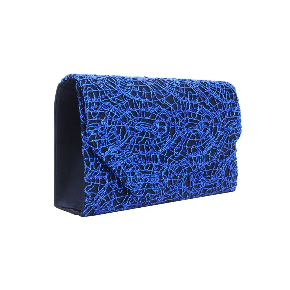 22*6*13cm / Blue Hot Selling Trendy Fashion Sequined Dinner Party Bag Flash Material Ladies Clutch Chain Evening Bag For Woman