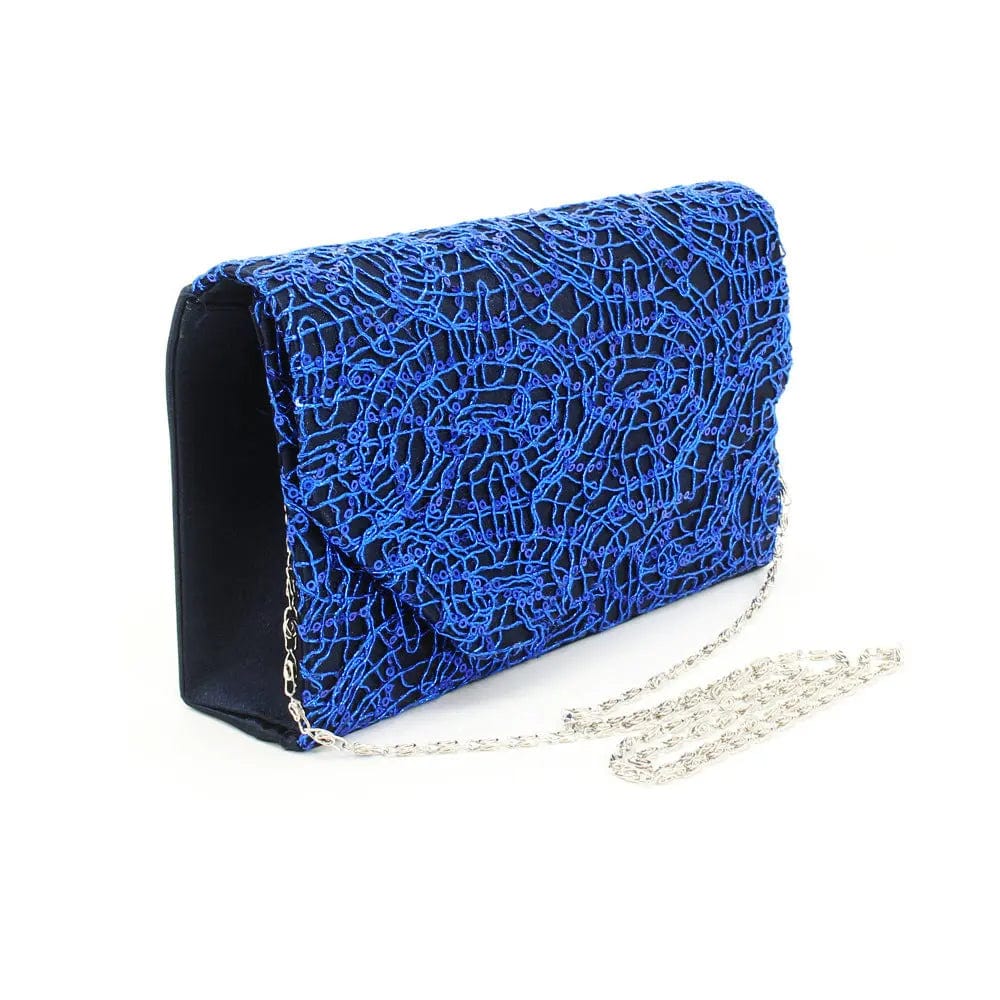 22*6*13cm / Blue Hot Selling Trendy Fashion Sequined Dinner Party Bag Flash Material Ladies Clutch Chain Evening Bag For Woman