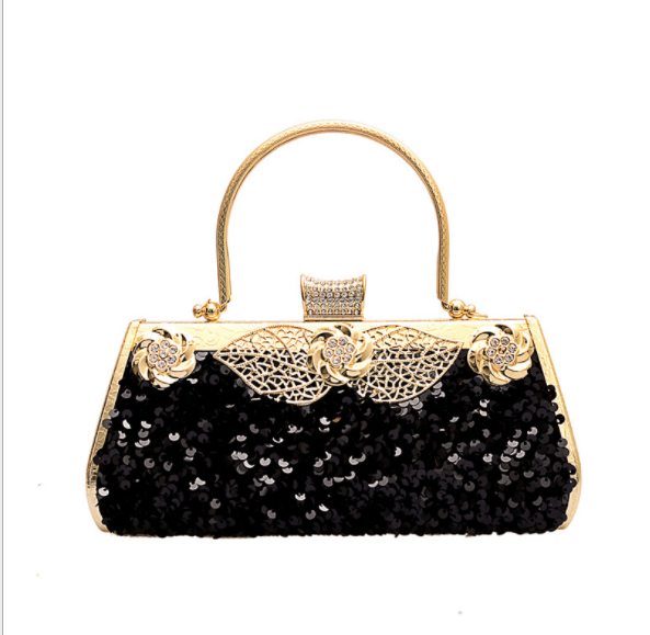 22*7*11cm / black Hot Selling New Sequin Chain Shoulder Messenger Bag Rhinestone Evening Bag Clutch Dinner Bag For women