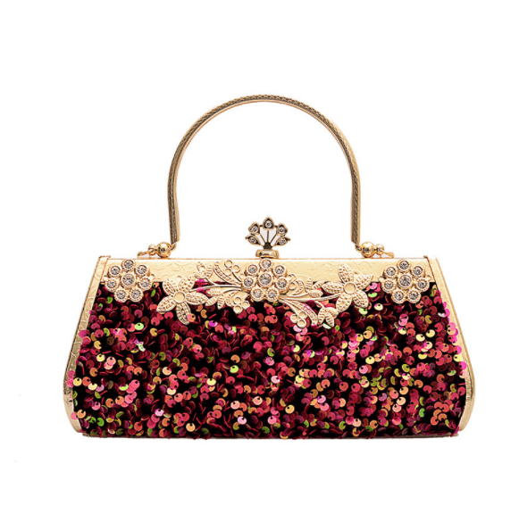 22*7*11cm / Red Hot Selling New Sequin Chain Shoulder Messenger Bag Rhinestone Evening Bag Clutch Dinner Bag For women