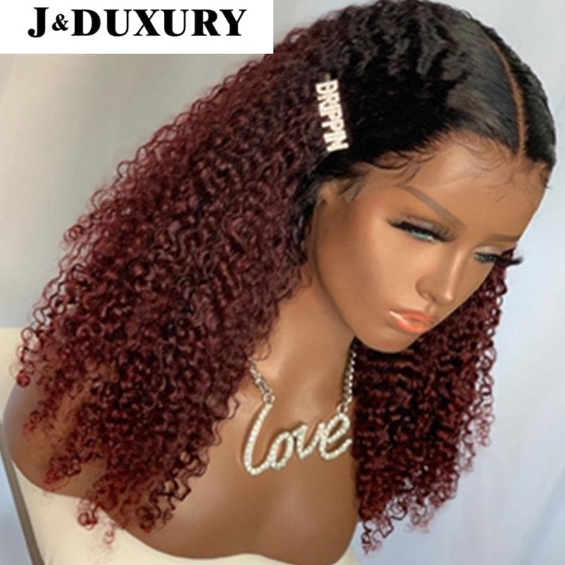 22 Inches / 4x4 closure lace wig ombre color 1b/30 jerry curly 5*5 closure wig human hair wholesale ear to ear lace closure  hd lace pre plucked wigs