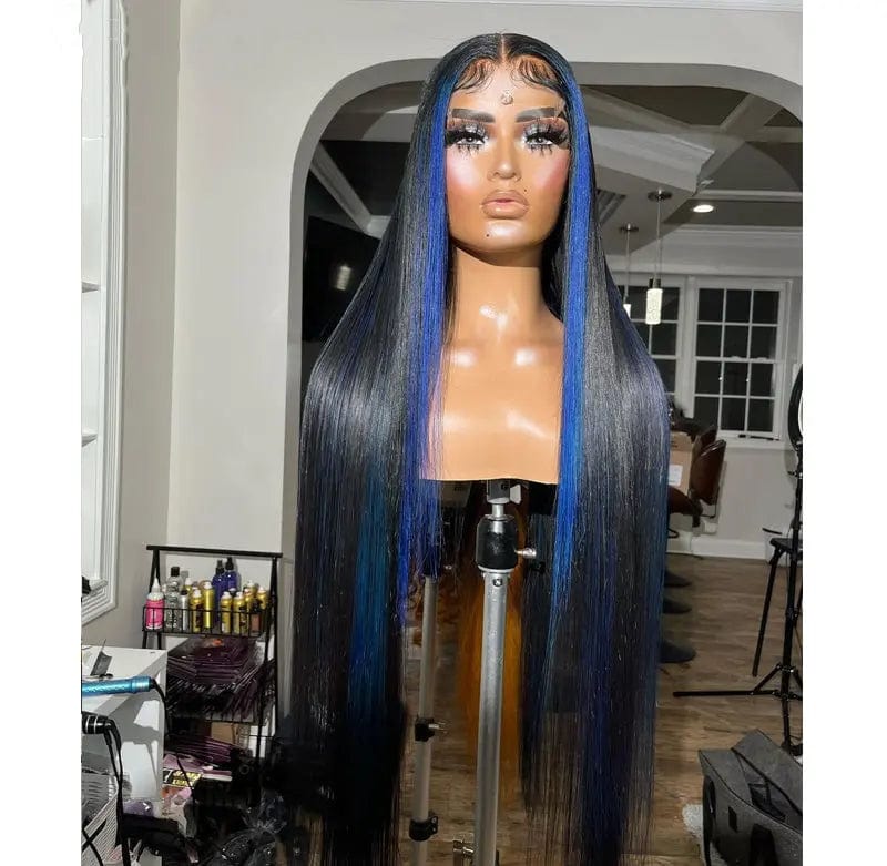 22 Inches / Color 2 Allure Romance Wavy Wigs Highlight Blue Body Wave